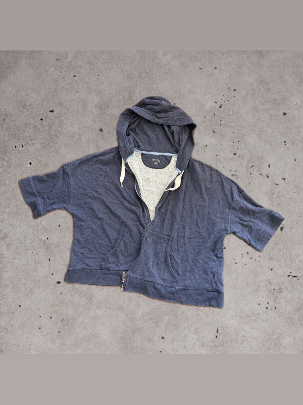 Calvin Klein Navy and Light Gray Zip Hoodie